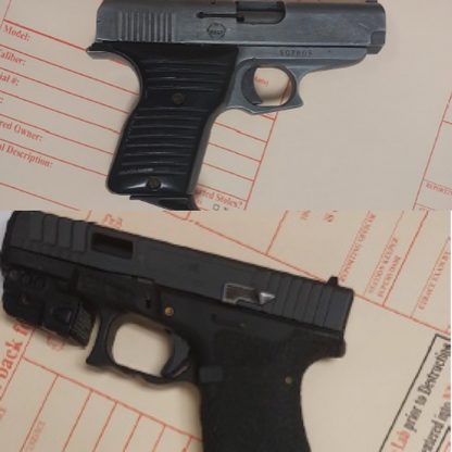 Image of weapons seized during arrest of strong-arm robbery suspects