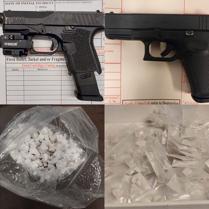 Image of firearms and narcotics seized from felony arrests