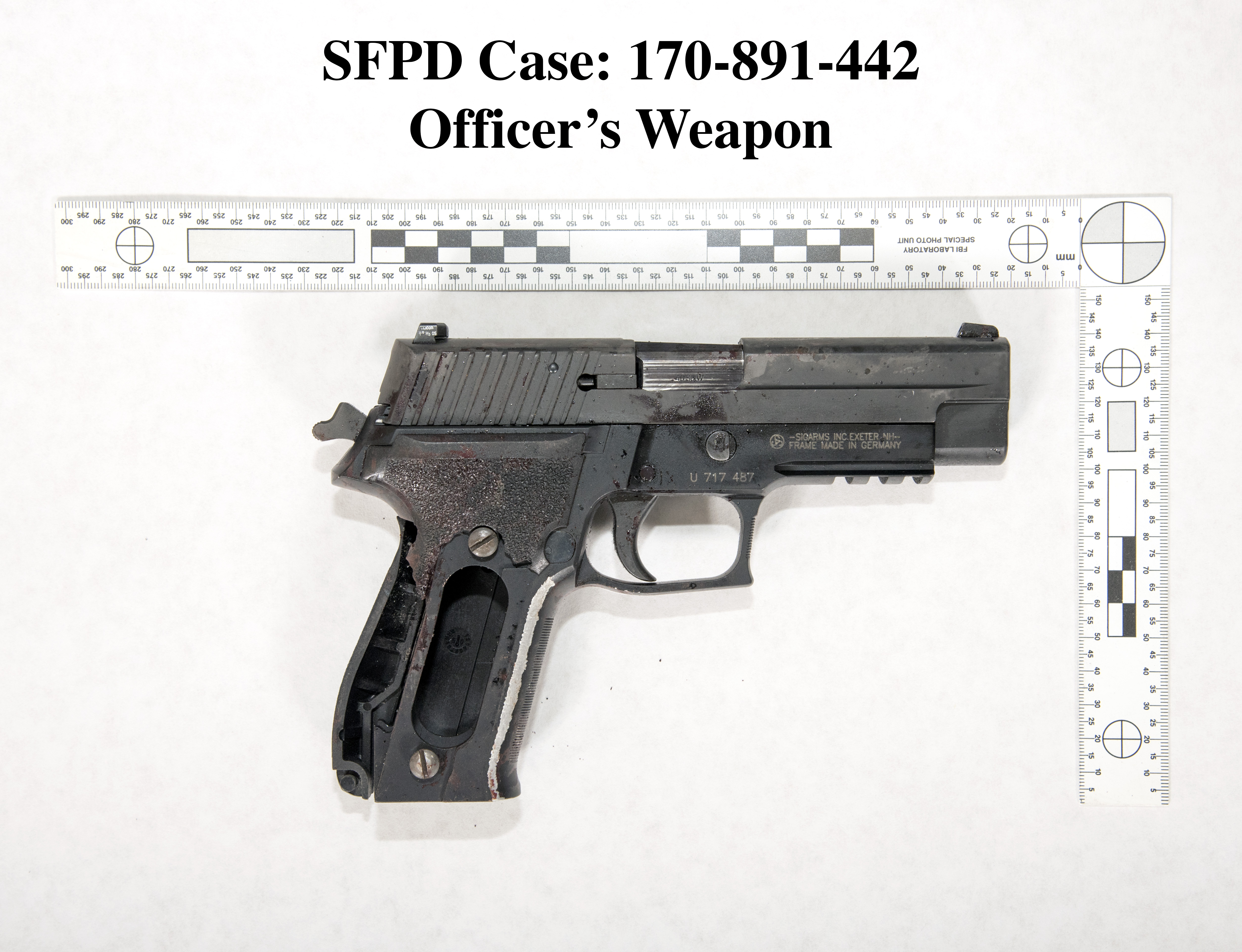 Officer's damaged firearm