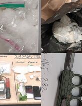 Image of narcotics and evidence seized during arrest