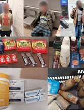 Image of suspects arrested along with merchandise recovered during Blitz operation