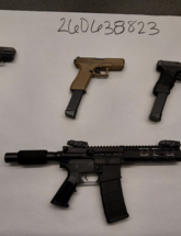 Image of firearms seized from suspects