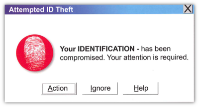 Example of Phishing Pop-up Scam