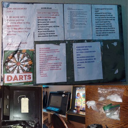 Images taken from illegal gambling den