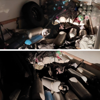 Image of nitrous oxide tanks seized from suspect.