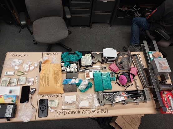 Image of narcotics seized during arrest