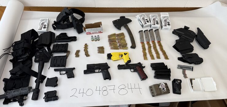 Image of confiscated firearms from homicide suspect