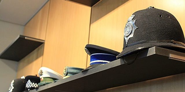 Police Headquarters Chief's Office Reception Hat Display