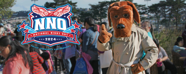 Hero image for national night out webpage with MacGruff the crime dog